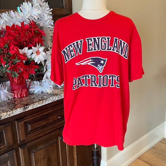 New England Patriots Red T Shirt Mens L - Picture 2 of 5